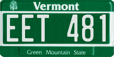 VT license plate EET481