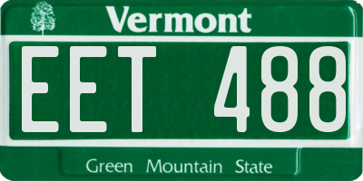 VT license plate EET488