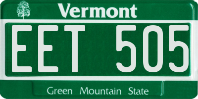 VT license plate EET505