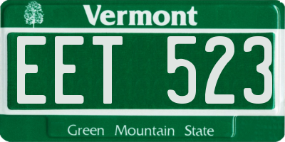 VT license plate EET523