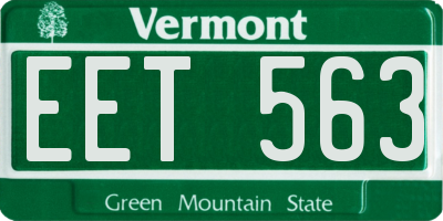 VT license plate EET563