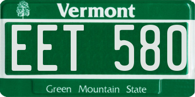 VT license plate EET580