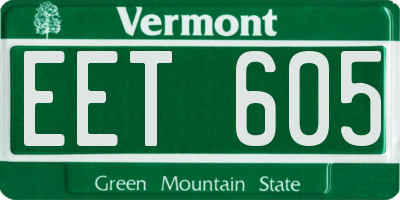 VT license plate EET605