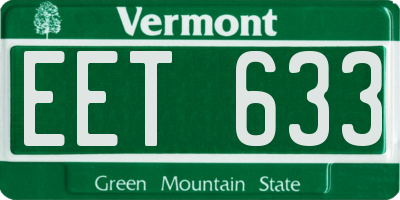 VT license plate EET633