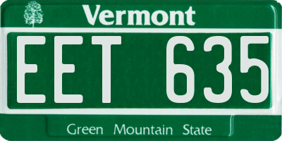 VT license plate EET635