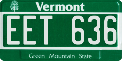 VT license plate EET636