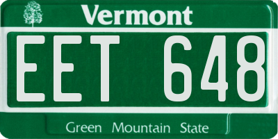 VT license plate EET648