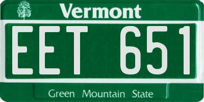 VT license plate EET651