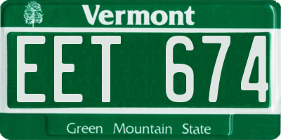 VT license plate EET674