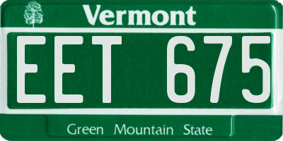 VT license plate EET675