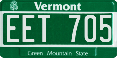 VT license plate EET705