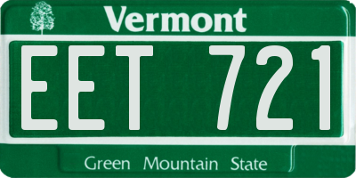 VT license plate EET721