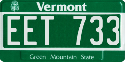 VT license plate EET733
