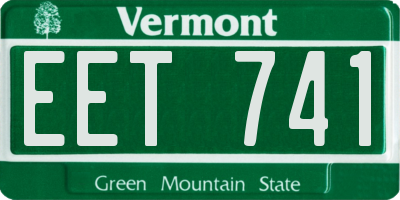 VT license plate EET741