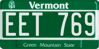 VT license plate EET769
