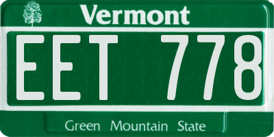 VT license plate EET778