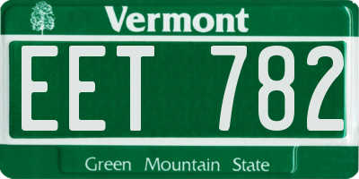 VT license plate EET782