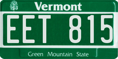 VT license plate EET815