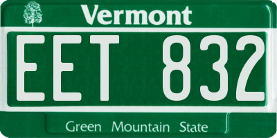 VT license plate EET832