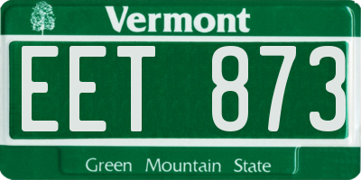 VT license plate EET873