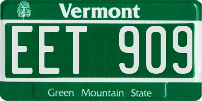 VT license plate EET909