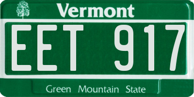 VT license plate EET917