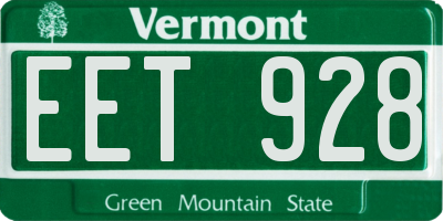 VT license plate EET928