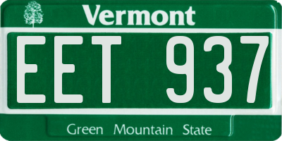 VT license plate EET937
