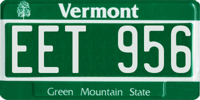 VT license plate EET956