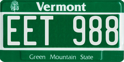 VT license plate EET988