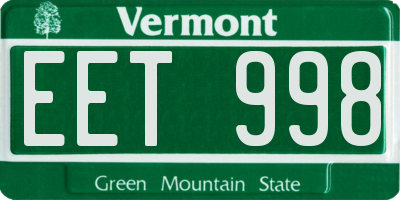 VT license plate EET998