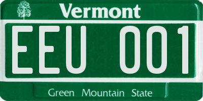 VT license plate EEU001