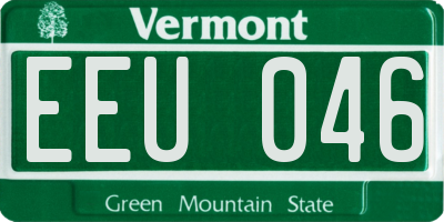 VT license plate EEU046