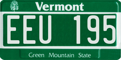 VT license plate EEU195