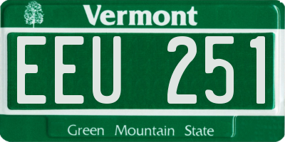 VT license plate EEU251