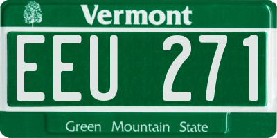 VT license plate EEU271