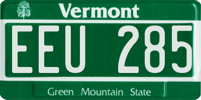VT license plate EEU285