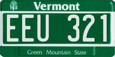 VT license plate EEU321