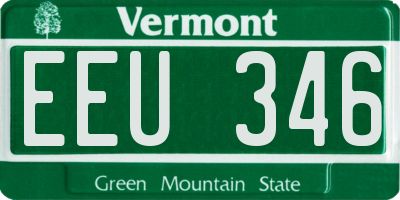VT license plate EEU346