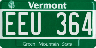 VT license plate EEU364