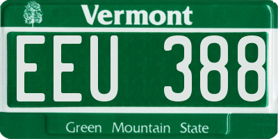 VT license plate EEU388