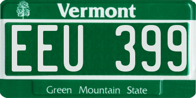 VT license plate EEU399