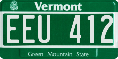 VT license plate EEU412
