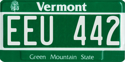 VT license plate EEU442