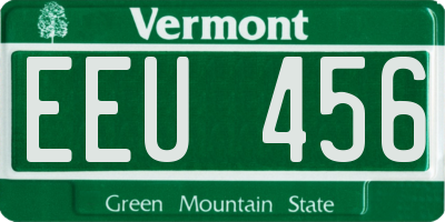 VT license plate EEU456