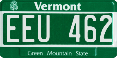 VT license plate EEU462