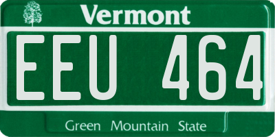 VT license plate EEU464