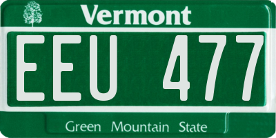 VT license plate EEU477