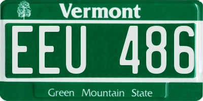 VT license plate EEU486