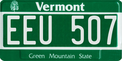 VT license plate EEU507